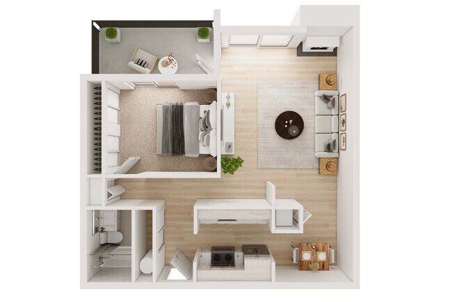 1X1 Willow Reno no W/D (Top floor) 421 floor plan
